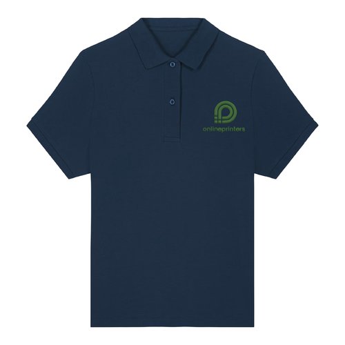 Polo de mujer azul marino en algod�n org�nico de manga corta.