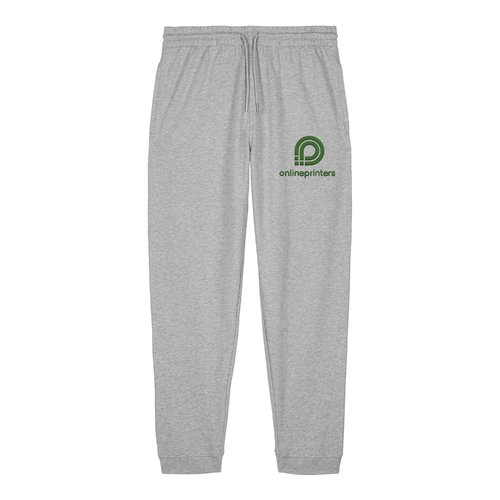 Pantal�n de ch�ndal gris jaspeado de algod�n org�nico con cord�n.