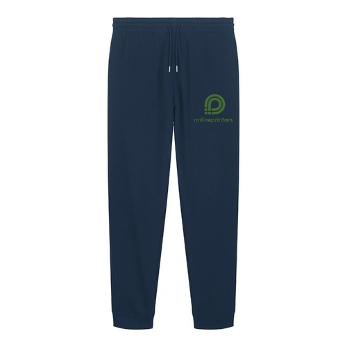 Pantal�n de ch�ndal azul marino de algod�n org�nico con cord�n.
