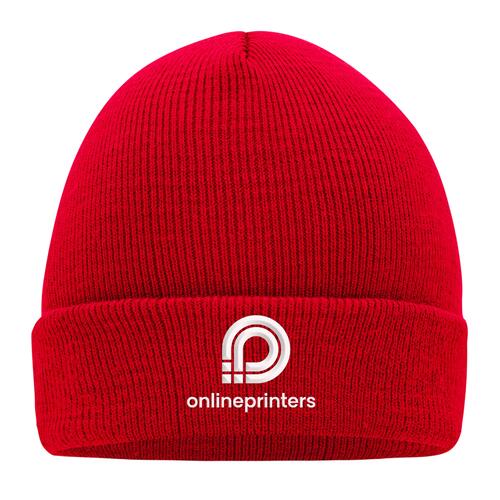 Gorro de punto rojo hecho de material el�stico para un buen ajuste.