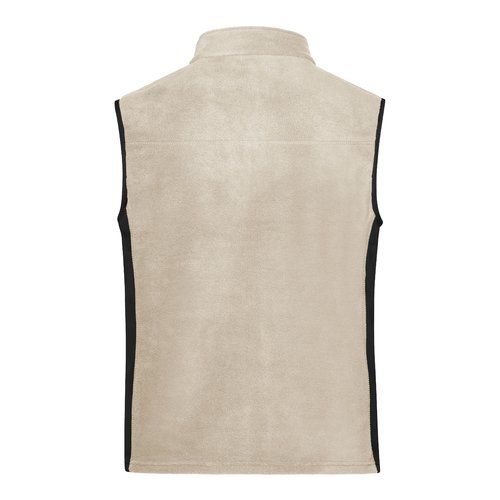 Chaleco polar de polister beige/negro con cuello alto.
