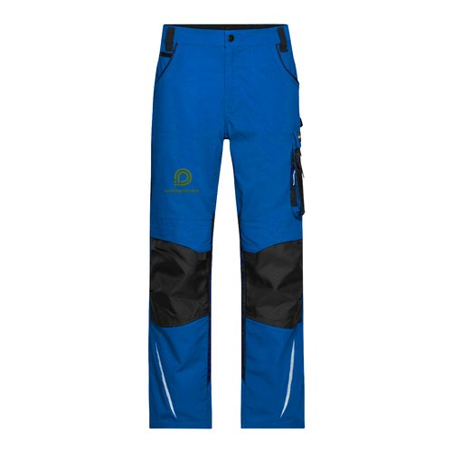 Pantaln de trabajo azul en mezcla de polister y algodn con bolsillos.
