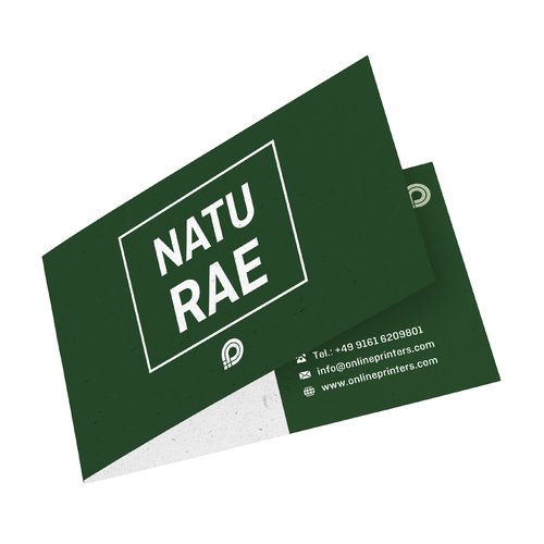 Tarjetas de visita plegables de papel.