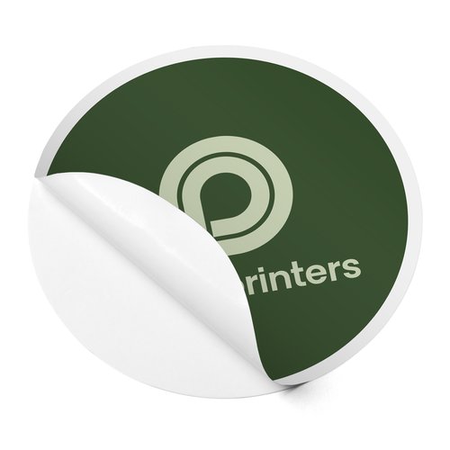 Adhesivo redondo de papel en formato personalizado.