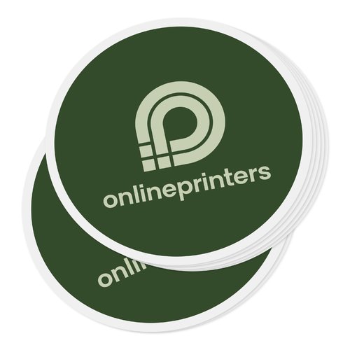Adhesivos de papel verdes con forma libre, autoadhesivos.