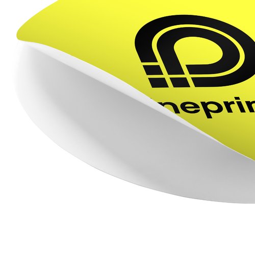 Adhesivo redondo de papel troquelado.