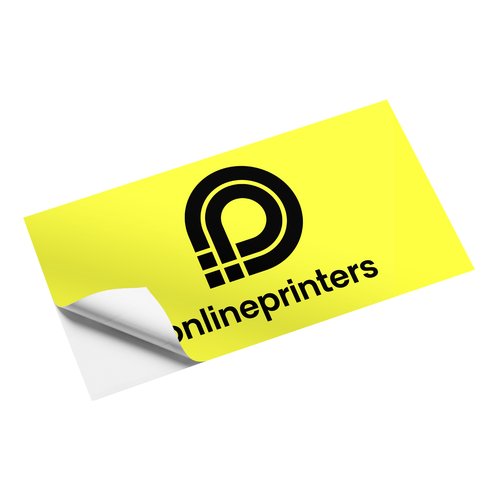 Adhesivo amarillo con forma personalizada, autoadhesivo.
