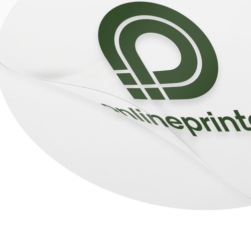 Adhesivo de papel blanco de forma libre, removible.