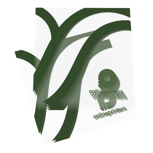 �bereinander gestapelte, Etiketten mit gr�nem Druck auf transparentem Hintergrund