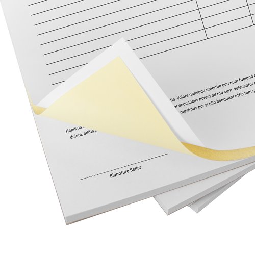 Dos pilas de formularios autocopiativos en formato horizontal con perforacin de dos agujeros