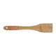 Cuchara de cocina de bamb de madera clara con orificio para colgar.