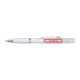 Bolgrafo de plstico blanco con funcin de pulverizacin y clip.