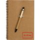Set de escritura de papel reciclado con encuadernacin en espiral y soporte para bolgrafo.