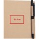 Libreta marrn con soporte para bolgrafo y bolgrafo.