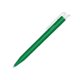 Bolgrafo verde de bioplstico con clip y botn pulsador.
