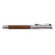 Bolgrafo giratorio de madera y metal con clip.
