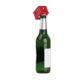 Abridor de botellas de plstico rojo en forma de caja.