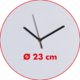 Reloj de pared blanco con manecillas de hora, minutos y segundos.