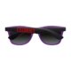 Gafas de sol de plstico morado con lentes oscuras.