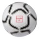 Baln de ftbol blanco de tamao de torneo hecho de plstico.