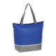 Bolsa nevera azul no tejida con asas de transporte.