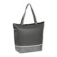 Bolsa nevera de tela no tejida antracita con cremallera.