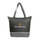 Bolsa nevera gris no tejida con cremallera.