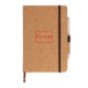 Libreta de corcho con goma elstica y portalpices.