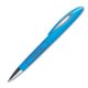 Bolgrafo de plstico azul con clip.