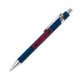 Bolgrafo de metal azul con clip.