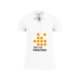 Polo de algodn blanco para mujer con mangas cortas.