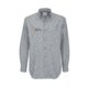 Camisa de hombre gris claro de mezcla algodn-polister con tapeta de botones.