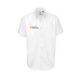 Camisa blanca de algodn y polister con mangas cortas.