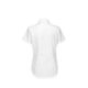 Blusa blanca de manga corta Oxford para mujer.