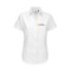 Blusa Oxford blanca de manga corta para mujer.