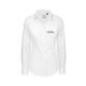 Blusa blanca de mujer en mezcla de algodn con mangas largas.