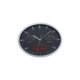 Reloj de pared negro con termmetro e higrmetro.