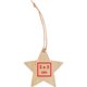 Colgante de estrella de madera con cordn para colgar.