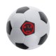 Pelota antiestrs blanca de espuma con diseo de baln de ftbol.