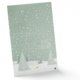 Calendario de Adviento de papel verde para abrir con puertas numeradas.