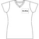 Camiseta blanca de algodn con cuello en V para mujer.