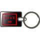 Llavero rectangular de metal con llavero.