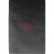 Cuaderno negro de tapa dura con encuadernacin de hilo.