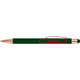Bolgrafo verde con lpiz tctil y clip.