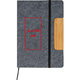Cuaderno de fieltro gris con goma elstica y aplicacin de bamb.