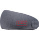 Almohada cervical de tela gris con cierre ajustable.