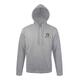 Sudadera con capucha gris jaspeada de algod�n y poli�ster con cord�n y bolsillo tipo canguro.