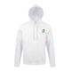 Sudadera blanca de algod�n y poli�ster con capucha y bolsillo tipo canguro.