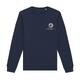 Sudadera azul marino de mezcla de algod�n org�nico y poli�ster de corte unisex.