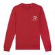 Sudadera roja unisex de mezcla de algod�n con cuello redondo.